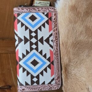 Montana West Western Aztec Studded Wallet Wristlet